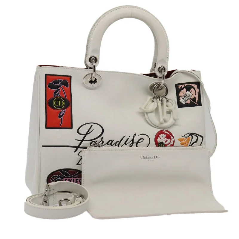 Women's Shoulder Bag with Faux Fur Strap in White for Winter StyleDior  Leather Shoulder Bag (Pre-Owned)