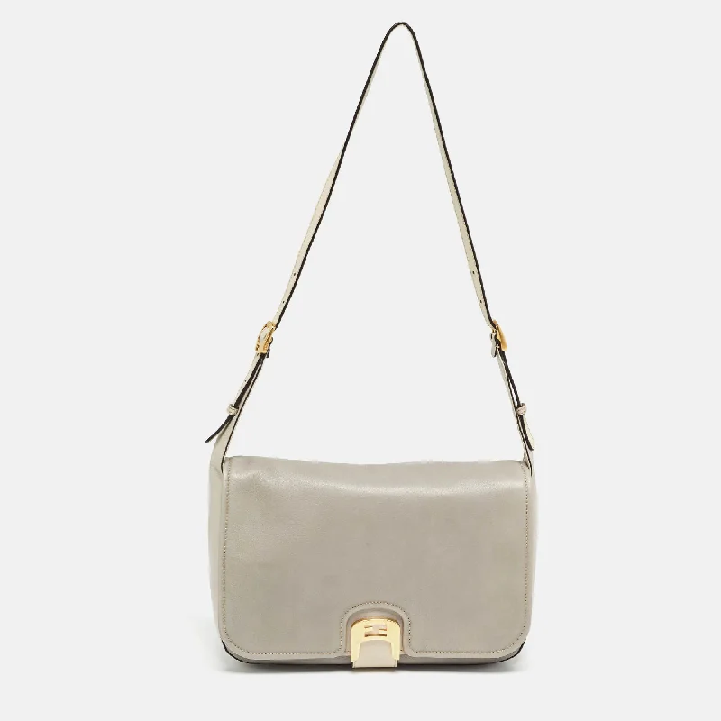 Women's Shoulder Bag with Floral Embroidery in Purple for Spring WalksFendi Two Tone Grey Leather Chameleon Shoulder Bag Women's Shoulder Bag with Floral Embroidery in Purple for Spring WalksFendi Two Tone Grey Leather Chameleon Shoulder Bag