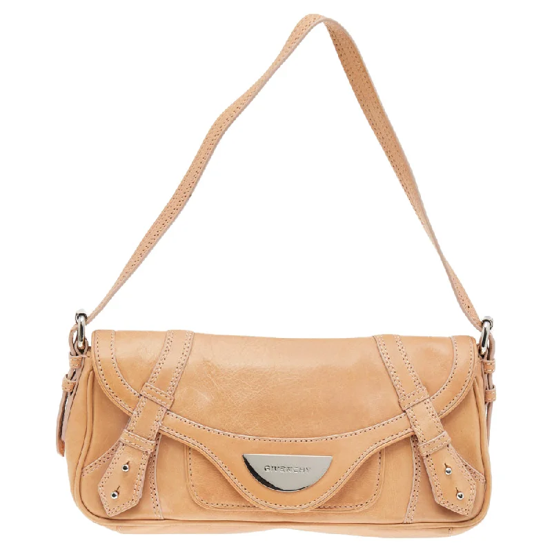 Printed Silk Shoulder Bag in Red for a Pop of ColorGivenchy Beige Leather Shoulder Bag