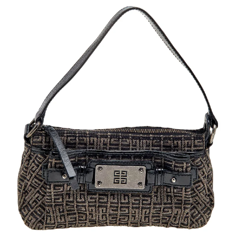 Suede Shoulder Bag in Pink with Tassel Accents for Casual OutingsGivenchy Monogram Canvas And Patent Leather Baguette Suede Shoulder Bag in Pink with Tassel Accents for Casual OutingsGivenchy Monogram Canvas And Patent Leather Baguette