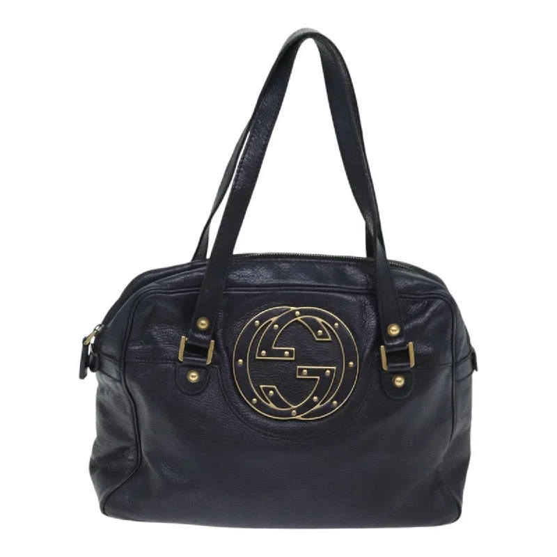Crossbody Shoulder Bag in Black Leather with Gold Hardware for Night OutsGucci Interlocking G Leather Shoulder Bag (Pre-Owned) Crossbody Shoulder Bag in Black Leather with Gold Hardware for Night OutsGucci Interlocking G Leather Shoulder Bag (Pre-Owned)