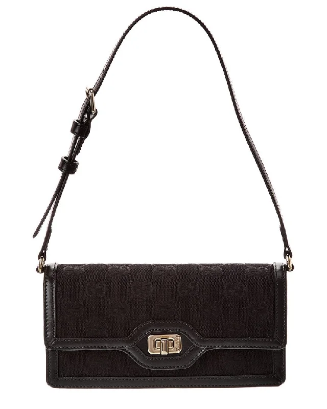 Women's Shoulder Bag with Zippered Pockets in Orange for SafetyGucci Luce Mini GG Canvas & Leather Shoulder Bag