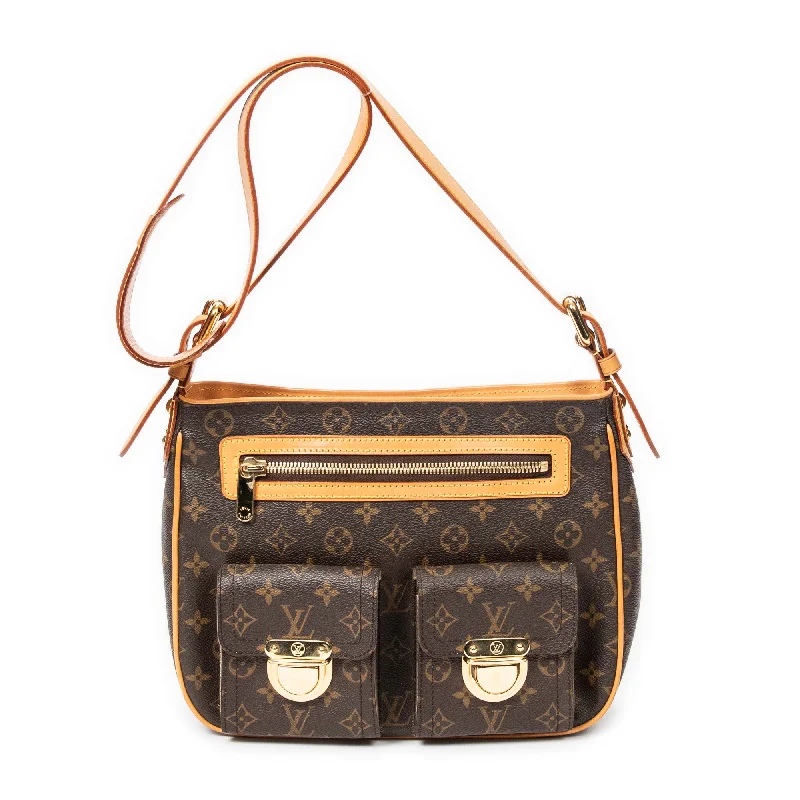 Embroidered Denim Shoulder Bag in Blue for a Vintage VibeHudson GM
