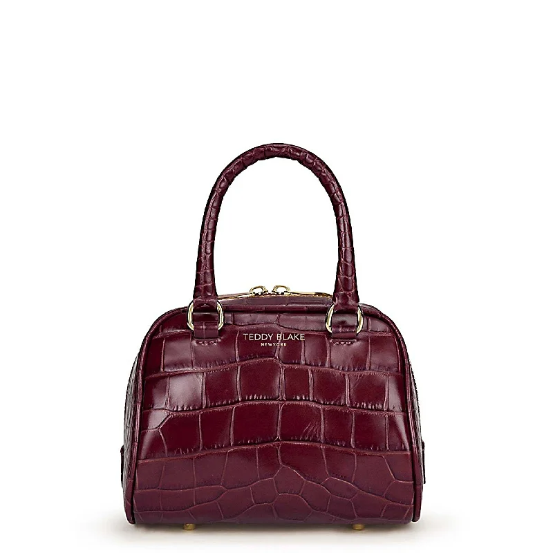 Vegan Leather Shoulder Bag in Gray for Ethical Fashion LoversJasmine Croco 7"