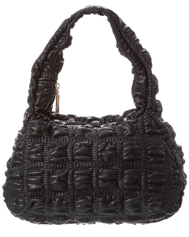 Women's Shoulder Bag with Floral Embroidery in Purple for Spring WalksJason Wu Fay Baguette Women's Shoulder Bag with Floral Embroidery in Purple for Spring WalksJason Wu Fay Baguette