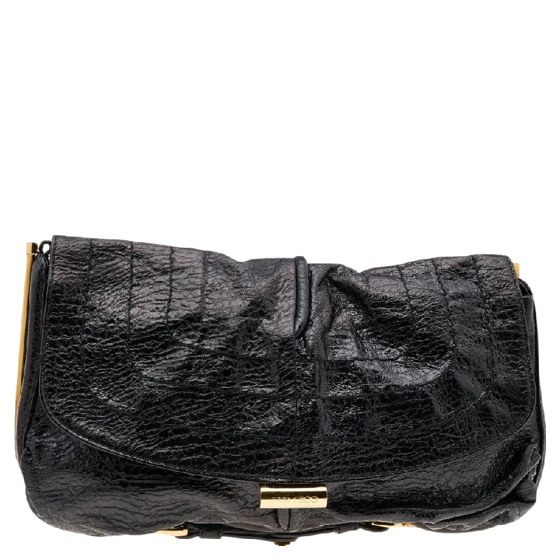 Crossbody Shoulder Bag in Black Leather with Gold Hardware for Night OutsJimmy Choo  Leather Ayse Shoulder Bag