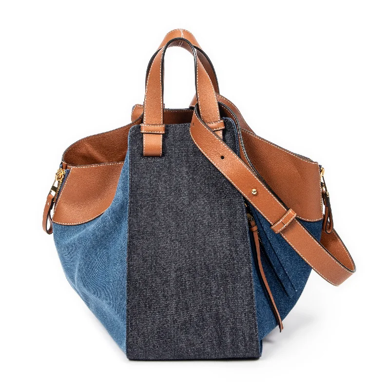 Women's Large Leather Shoulder Bag in Brown with Multiple Compartments for WorkLarge Hammock