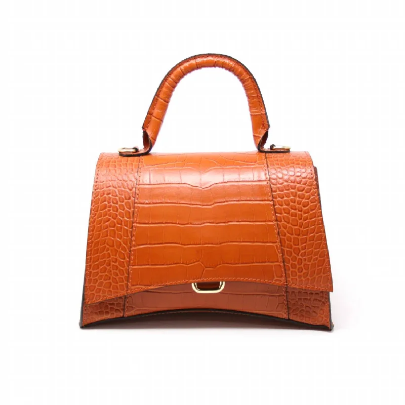 Pvc Shoulder Bag in Clear with Glitter for a Fun and Modern LookLarkin Handbag In Orange