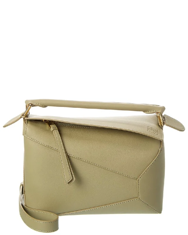 Leather Shoulder Bag with Magnetic Closure in Black for Quick AccessLoewe Puzzle Small Leather Shoulder Bag Leather Shoulder Bag with Magnetic Closure in Black for Quick AccessLoewe Puzzle Small Leather Shoulder Bag