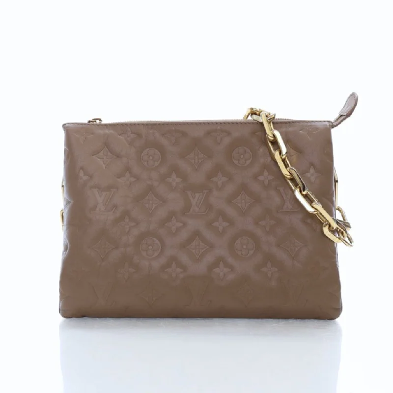 Crossbody Shoulder Bag in Black Leather with Gold Hardware for Night OutsLouis Vuitton Coussin PM