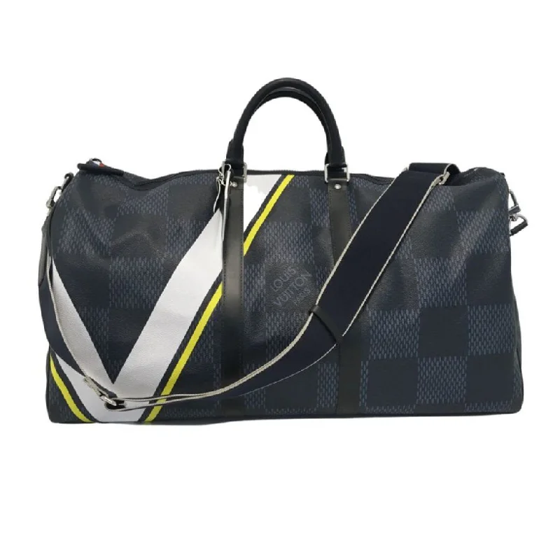 Women's Canvas Shoulder Bag in Navy with Striped Pattern for Beach TripsLouis Vuitton Keepall 55 Limited Edition