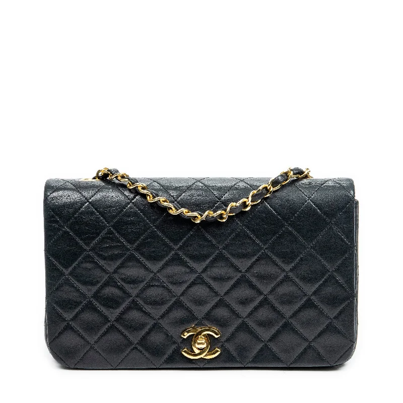 Women's Canvas Shoulder Bag in Navy with Striped Pattern for Beach TripsMademoiselle Full Flap