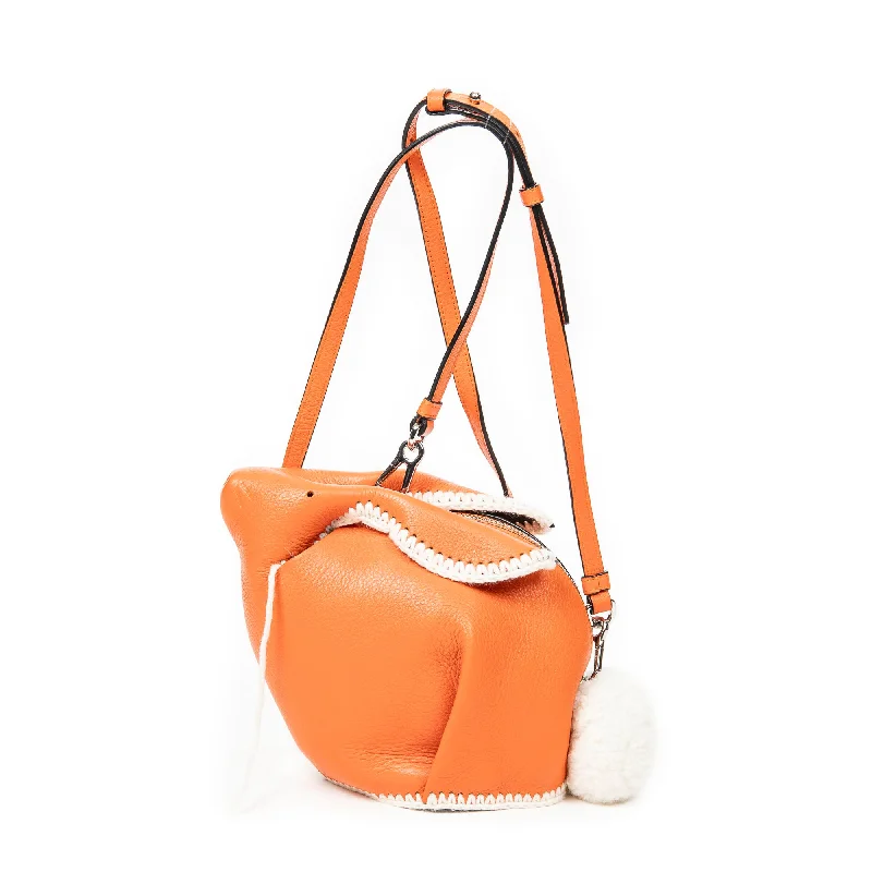 Crossbody Shoulder Bag in Black Leather with Gold Hardware for Night OutsMini Bunny Bag