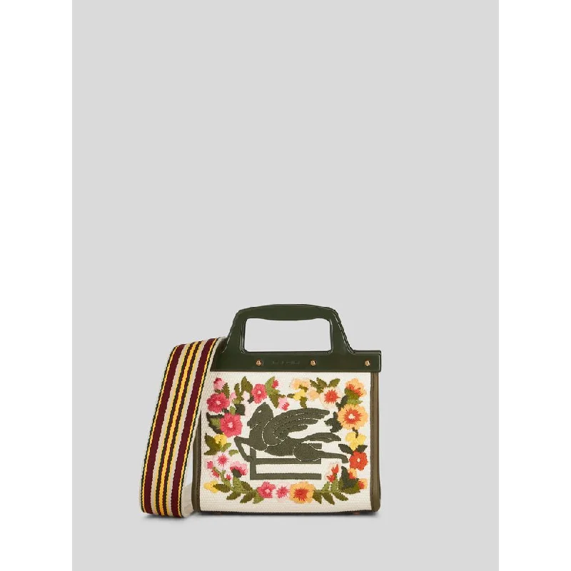 Pvc Shoulder Bag in Clear with Glitter for a Fun and Modern LookMINI JACQUARD LOVE TROTTER BAG