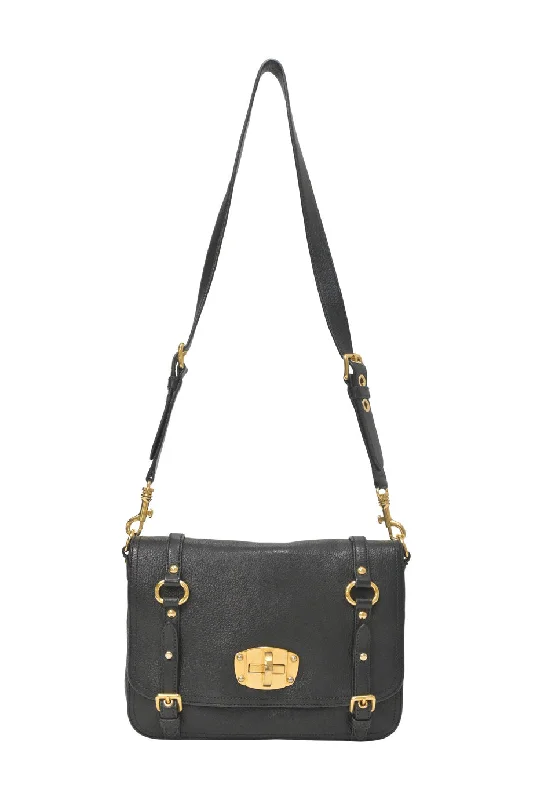 Women's Large Leather Shoulder Bag in Brown with Multiple Compartments for Work[WB7072] Miu Miu | Satchel
