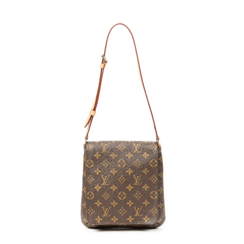 Crossbody Shoulder Bag in Black Leather with Gold Hardware for Night OutsMusette Salsa
