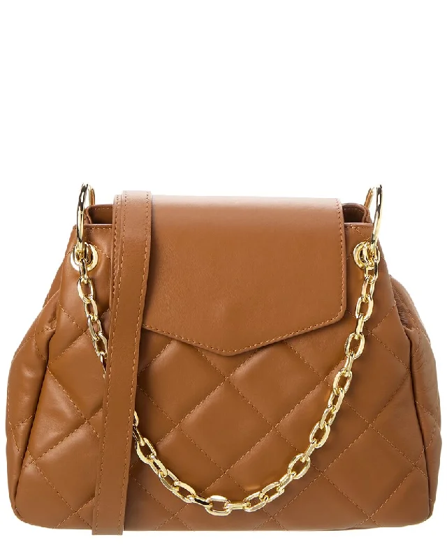 Metallic Shoulder Bag in Gold for Special OccasionsPersaman New York Leather Shoulder Bag