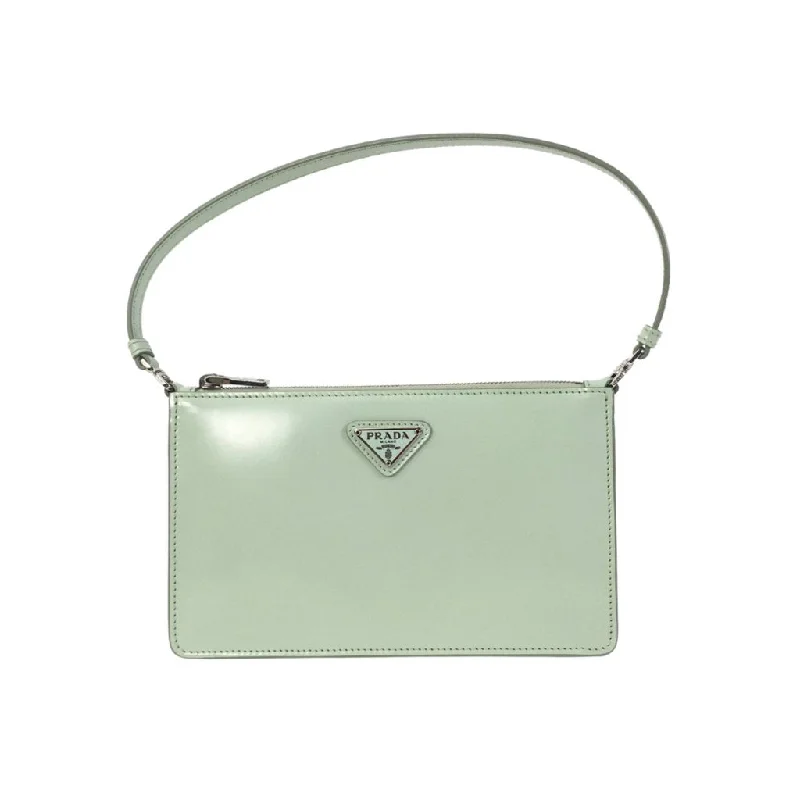 Embroidered Denim Shoulder Bag in Blue for a Vintage VibePrada Brushed Shoulder Bag