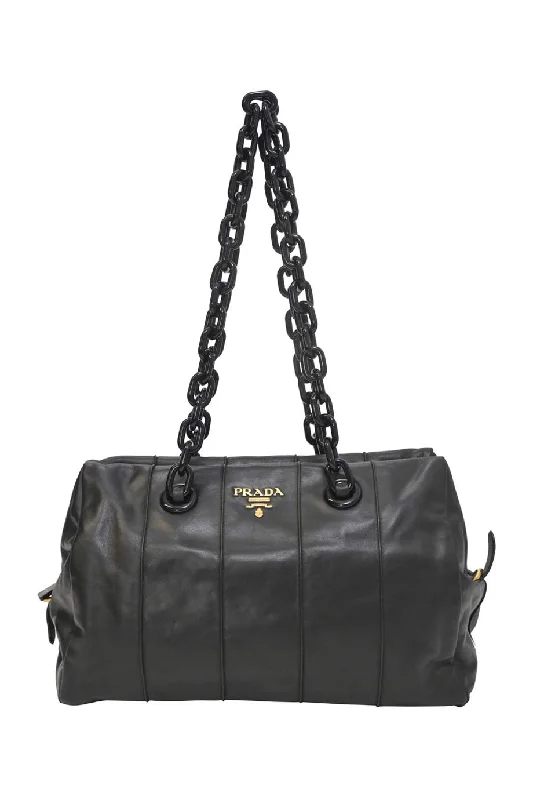 Women's Large Leather Shoulder Bag in Brown with Multiple Compartments for Work[WB6284] Prada | Shoulder Bag