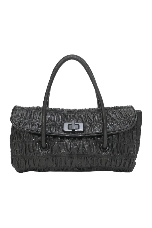 Embroidered Denim Shoulder Bag in Blue for a Vintage Vibe[WB6290] Prada | Shoulder Bag
