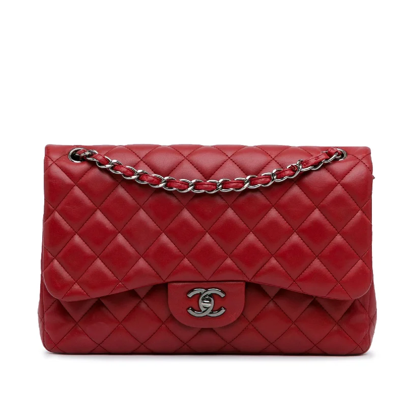 Shoulder Bag with Geometric Pattern in Multicolor for a Contemporary StyleRed Chanel Jumbo Classic Lambskin Double Flap Shoulder Bag