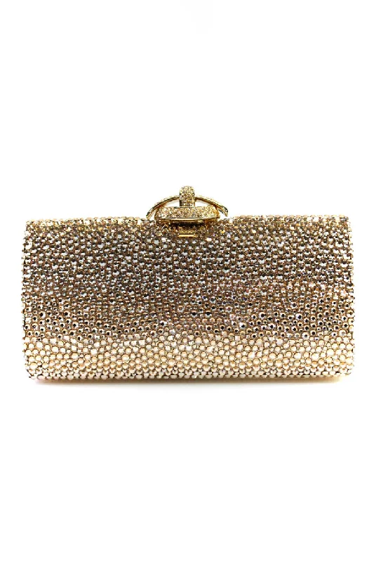 Shoulder Bag with Geometric Pattern in Multicolor for a Contemporary StyleRodo Womens Crystal Embellished Minaudiere Clutch Chain Handbag Gold Tone