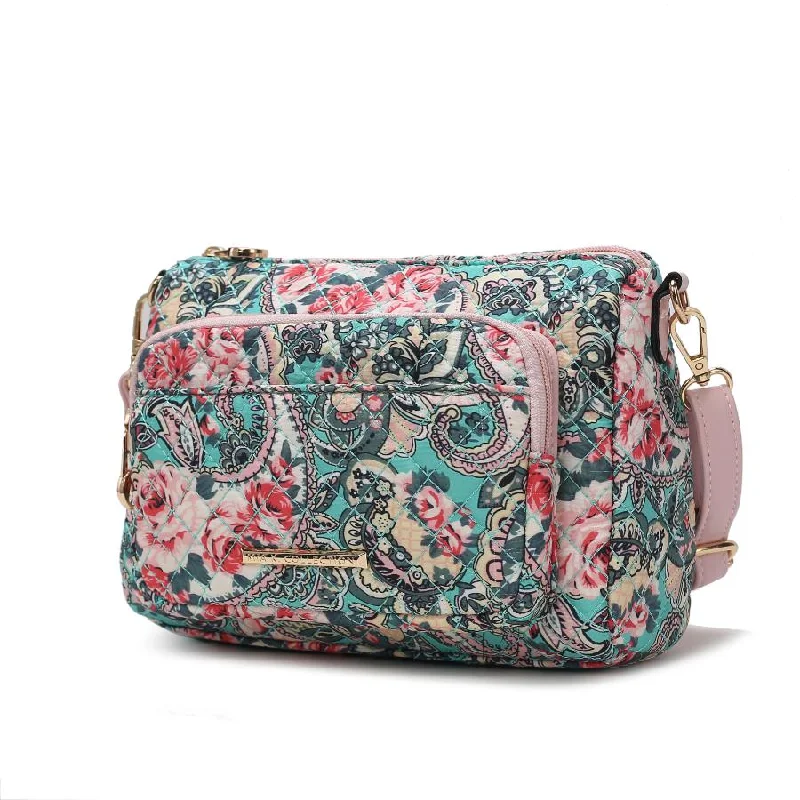 Crossbody Shoulder Bag in Black Leather with Gold Hardware for Night OutsRosalie Quilted Cotton Botanical Pattern Women’s Shoulder Bag Crossbody Shoulder Bag in Black Leather with Gold Hardware for Night OutsRosalie Quilted Cotton Botanical Pattern Women’s Shoulder Bag