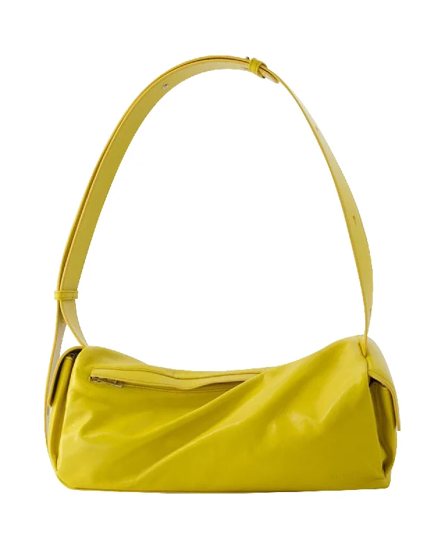 Women's Waterproof Nylon Shoulder Bag in Green for HikingShoulder Bag Labauletto - Sunnei - Leather - Yellow