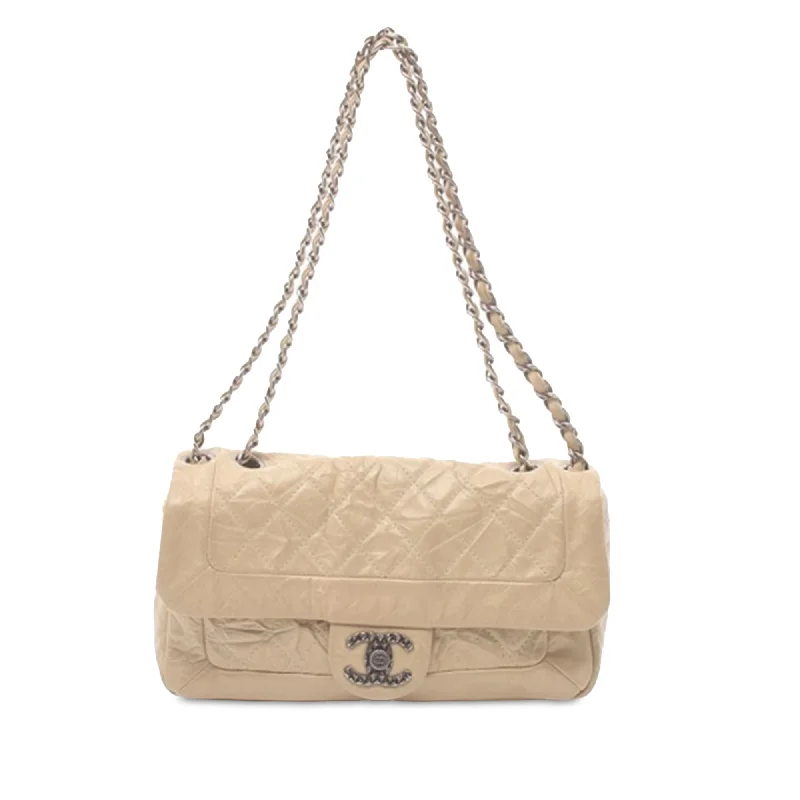 Canvas and Leather Combo Shoulder Bag in Tan for a Rustic LookTan Chanel Aged Calfskin Coco Rider Flap Shoulder Bag Canvas and Leather Combo Shoulder Bag in Tan for a Rustic LookTan Chanel Aged Calfskin Coco Rider Flap Shoulder Bag
