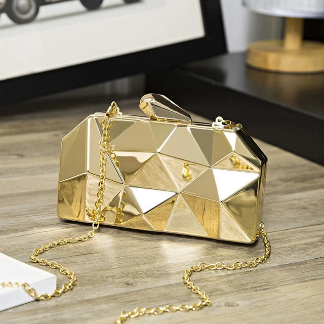 Velvet Clutch Bag in Burgundy with Crystal Embellishments for Formal DinnersGeometric Clutch Bag