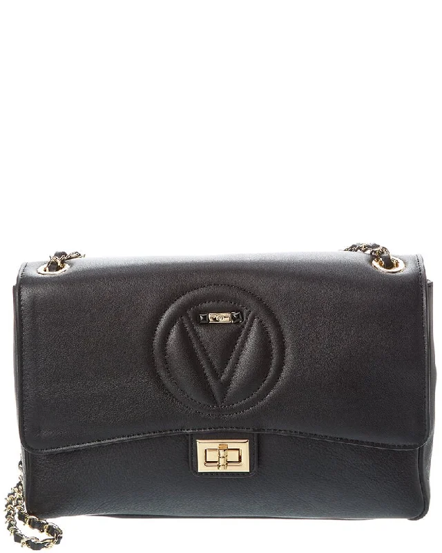 Women's Shoulder Bag with Adjustable Strap in Pink for ComfortValentino by Mario Valentino Posh Signature Leather Shoulder Bag