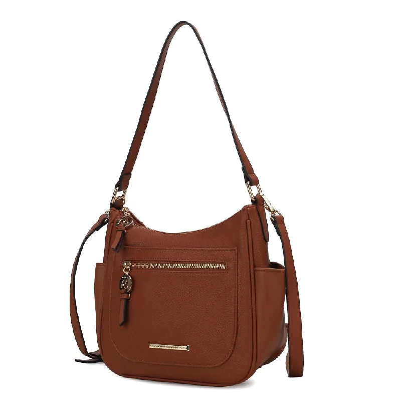 Pvc Shoulder Bag in Clear with Glitter for a Fun and Modern LookWally Vegan Leather Shoulder Handbag
