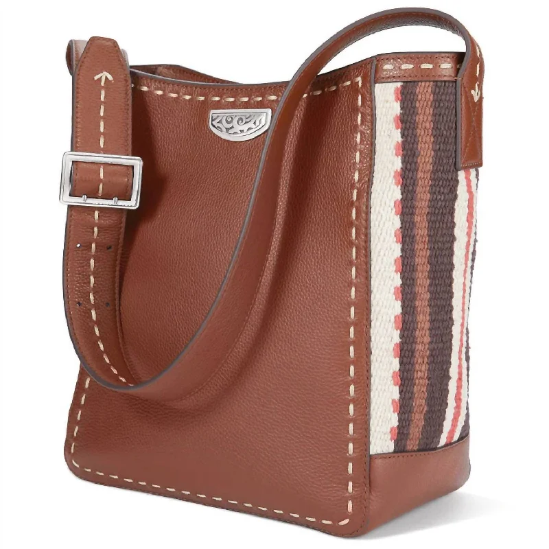 Printed Silk Shoulder Bag in Red for a Pop of ColorWomen's Dakota Stripes Callahan Bag In Bourbon Brown