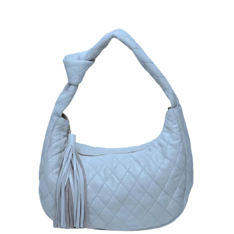 Printed Silk Shoulder Bag in Red for a Pop of ColorWomen's Lola Quilted Shoulder Bag In Blue