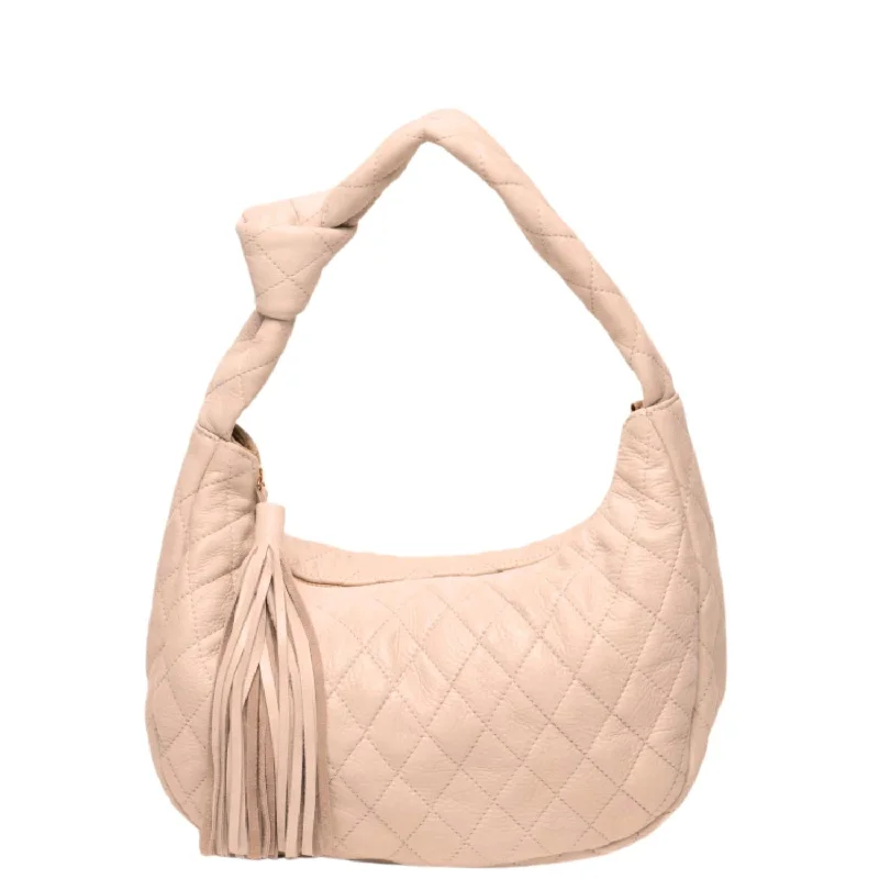 Leather Shoulder Bag with Magnetic Closure in Black for Quick AccessWomen's Lola Quilted Shoulder Bag In Pink