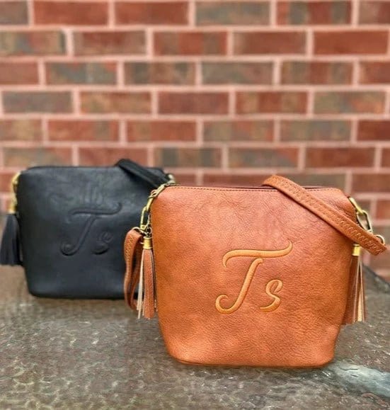Plus - size Women's Crossbody Bag in Burgundy for Ample StorageA8008 Crossbody Bag w/ 2 Side Tassel Zippers