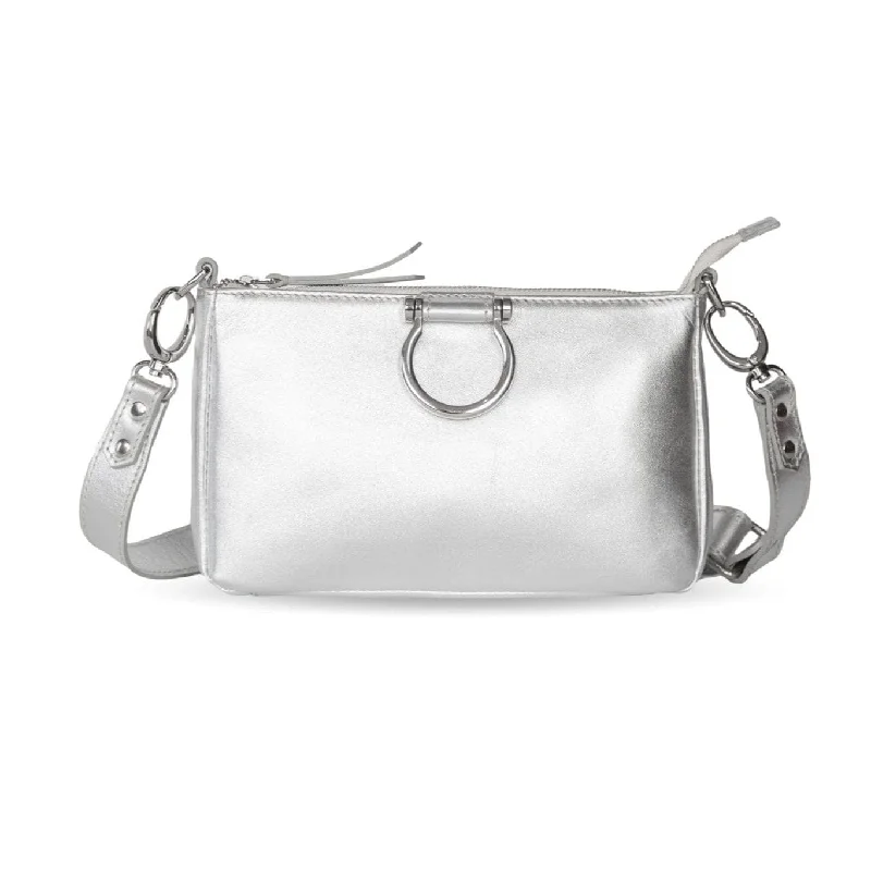 Silver Metallic Oil Leather