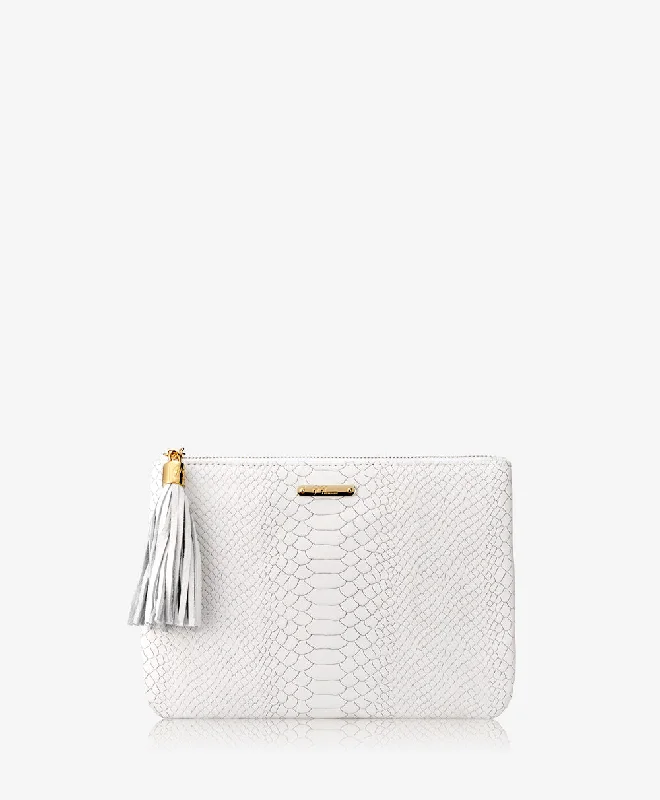 Snake - Skin Effect Clutch in Green for Exotic PartiesAll in One Bag