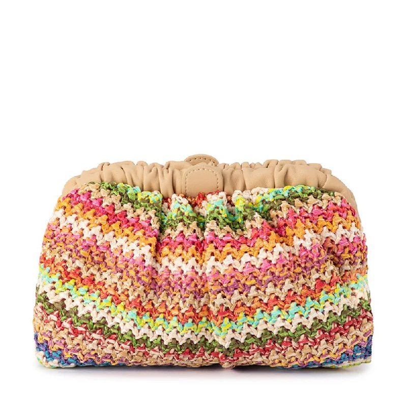 Snake - Skin Effect Clutch in Green for Exotic PartiesAMALIA PETITE Gathered Clutch