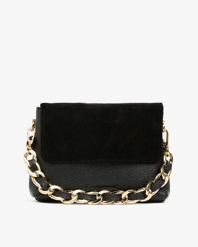 Women's Metallic Leather Clutch in Rose Gold for Valentine's DateAmber Petite - Black Women's Metallic Leather Clutch in Rose Gold for Valentine's DateAmber Petite - Black