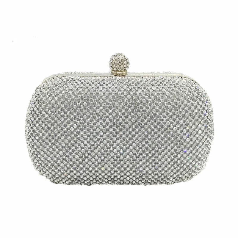 Women's Studded Leather Evening Bag in Black for Rock - n - Roll NightsCrystal Ball Mesh Clutch Bag