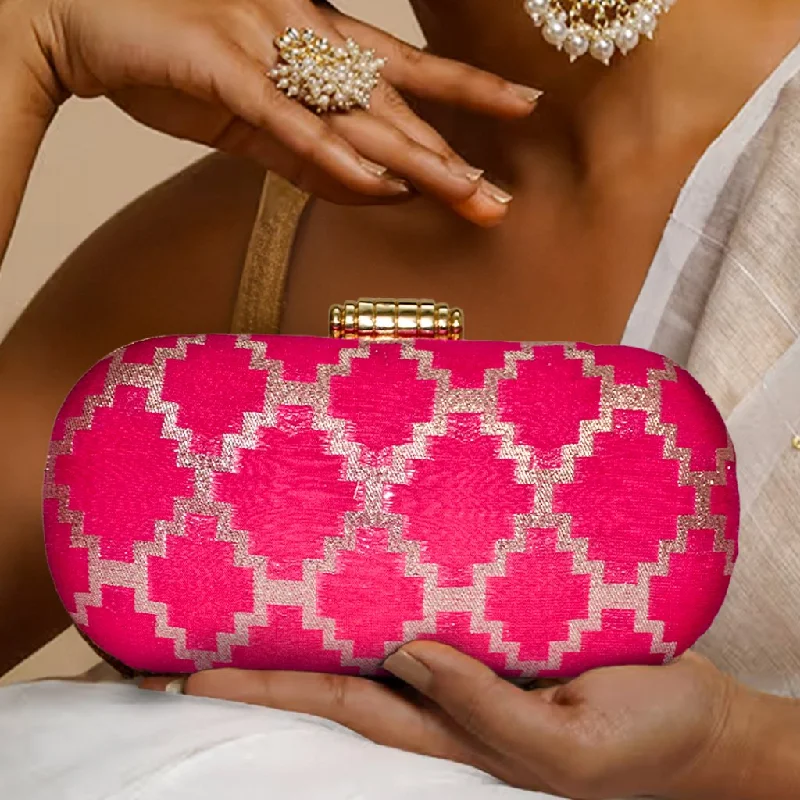 Suede Clutch with Tassel Details in Olive for Fall SoireesAnara Capsule Clutch | Pink