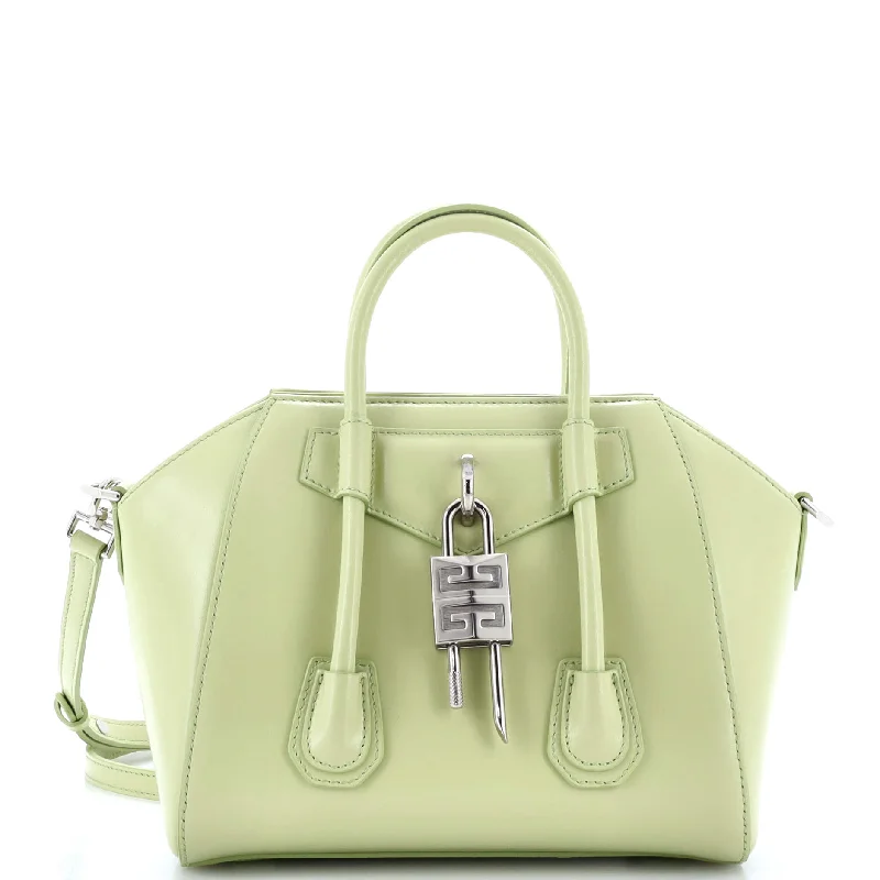 Metallic Crossbody Bag in Silver for New Year's Eve and Special CelebrationsAntigona Lock Bag Leather Mini