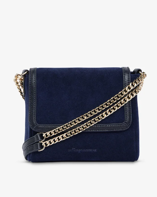Women's Faux Fur Clutch in White for Winter BallsAntonia Bag - Navy
