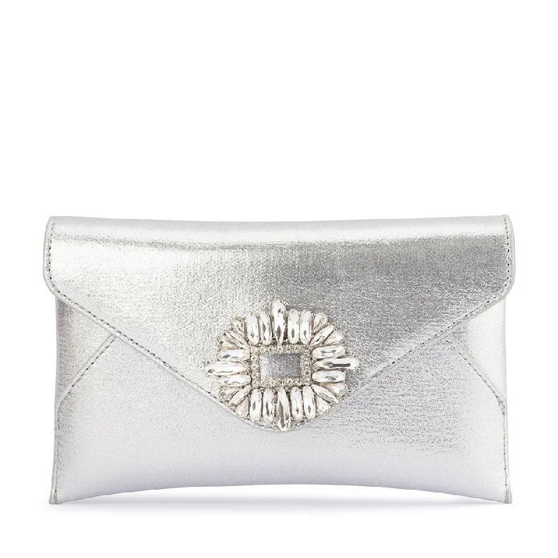 Mirrored Clutch in Silver for Futuristic - Themed GatheringsANTONIA Envelope Clutch
