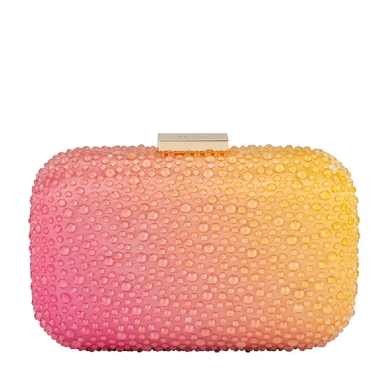 Women's Small Beaded Clutch in Silver for New Year's Eve PartyAURORA Hotfix Ombre Clutch