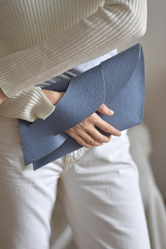 Lace - Trimmed Satin Clutch in Ivory for Garden WeddingsBalance Clutch - Cornflower Blue Lace - Trimmed Satin Clutch in Ivory for Garden WeddingsBalance Clutch - Cornflower Blue