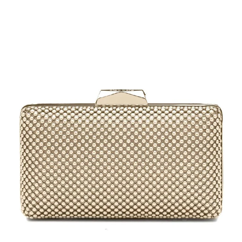 Women's Faux Fur Clutch in White for Winter BallsNATASHA Ball Mesh Clutch