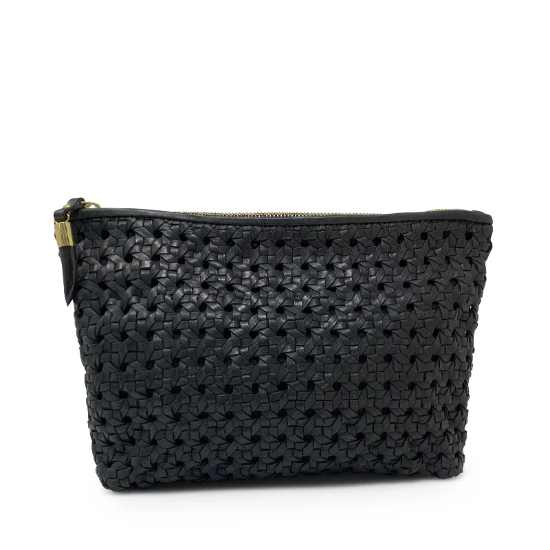Suede Clutch with Tassel Details in Olive for Fall SoireesBlack Basket Weave - Medium Pouch Suede Clutch with Tassel Details in Olive for Fall SoireesBlack Basket Weave - Medium Pouch