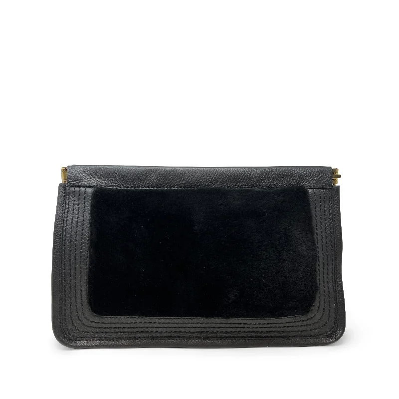 Large Sequin Clutch in Gold for Red - Carpet EventsBlack Shearling Snap Clutch
